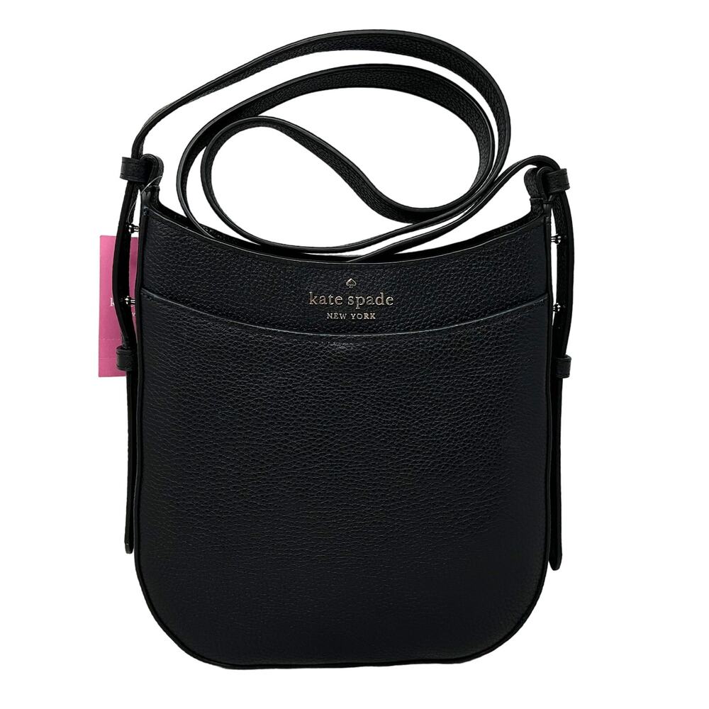 Kate Spade Leila North South Crossbody Purse Black Leather K7306